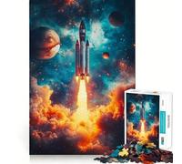 Cosmic Space Rocket Launch 1000 Piece Puzzle For Teenagers DIY Fun, Pastime Game, Pattern Build, Classic Xmas Gift (38x52cm)