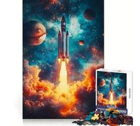 Cosmic Space Rocket Launch 1000 Piece Puzzle For Teenagers DIY Fun, Pastime Game, Pattern Build, Classic Xmas Gift (38x52cm)