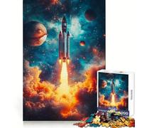 Cosmic Space Rocket Launch Jigsaw Puzzle for Teenagers 1000 Pieces Mental Boost, Clean Cut, Fun Challenge, Birthday Present (50x75cm)