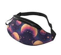 Cosmic Space Unisex Crossbody Waist Pack Planet Star Adjustable Waist Fanny Pack Colorful Solar System Trendy Printed Crossbody Bag Tourists - Lightweight Theft-Resistant Bag for Sightseeing 14X35CM