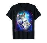 Cosmic Space Wolf Family Wolves Face T-Shirt