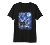 Cosmic Space Wolf Wolves Family Howling At Moon Animal Men Premium T-Shirt