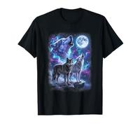 Cosmic Space Wolf Wolves Family Howling At Moon Animal Men T-Shirt