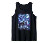 Cosmic Space Wolf Wolves Family Howling At Moon Animal Men Tank Top