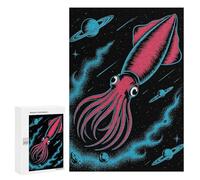 Cosmic Squid Illustration: New Year Party Activity, 300 PCS Challenging Puzzle for Adults, for Relaxing Solo Or Group Play