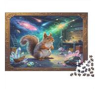 Cosmic Squirrel 1000 Piece Jigsaw Puzzle Paper for Adults Fantasy Crystal Workshop Relaxation Focus Home Decor 38x26cm/1000pcs