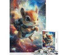 Cosmic Squirrel Adventure Jigsaws 1000 Pieces for Teenagers Stimulate Active Brain And Mind Gentle Relaxing Fun Activity (38X26cm)