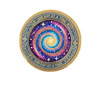 Cosmic Star Universe Spiral One Day at A Time Medallion Serenity Prayer Coin