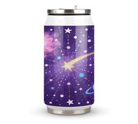 Cosmic Stardust Printed Stainless Steel Thermos Cup with Lid and Straw Suitable for Use in The Car Traveling Fitness Outdoor Activities Cafes Offices Home Use Etc