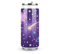 Cosmic Stardust Printed Stainless Steel Thermos Cup with Lid and Straw Suitable for Use in The Car Traveling Fitness Outdoor Activities Cafes Offices Home Use Etc