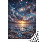 Cosmic Starry Coast 1000 Piece Puzzle Home Decor for Senior Leisure Enthusiasts Brain Training Retirement Gift 52x38cm/1000pcs
