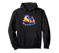 Cosmic Starry Night Egyptian Pyramid Camel Watercolor Pullover Hoodie