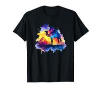 Cosmic Starry Night Egyptian Pyramid Camel Watercolor T-Shirt