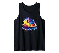Cosmic Starry Night Egyptian Pyramid Camel Watercolor Tank Top