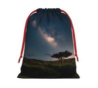 Cosmic Starry Sky Drawstring Gift Bag â€“ Premium Polyester Holiday & Party Favor Bag With Full-Print Design, Perfect For Christmas, Halloween, And Promotions