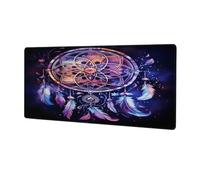Cosmic Starry Sky Dream Catcher Extended Mouse Pad Large Desk Mat with Non Slip Rubber Base Stitched Edges Gaming Mouse Pad for Keyboard Office Home 30 x 80 CM