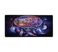 Cosmic Starry Sky Dream Catcher Extended Mouse Pad Large Desk Mat with Non Slip Rubber Base Stitched Edges Gaming Mouse Pad for Keyboard Office Home 40 x 90 CM