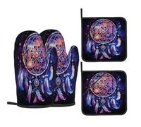 Cosmic Starry Sky Dream Catcher Oven Mitts and Pot Holders Set