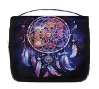 Cosmic Starry Sky Dream Catcher Travel Toiletry Bag with Hanging Hook, Waterproof Hanging Makeup Organizer Portable Cosmetic Bag for Women & Men Travel Essentials Accessories