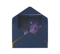 Cosmic Starry Sky Elegant Greeting Card - Premium Pearl Paper Foldable Card With Gold Trim, Blank Inside For Personal Message - Perfect For Christmas, Birthday, Wedding & Valentine’s Day