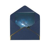 Cosmic Starry Sky Elegant Greeting Card - Premium Pearl Paper Foldable Card With Gold Trim, Blank Inside For Personal Message - Perfect For Christmas, Birthday, Wedding & Valentine’s Day