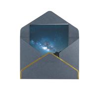 Cosmic Starry Sky Elegant Greeting Card - Premium Pearl Paper Foldable Card With Gold Trim, Blank Inside For Personal Message - Perfect For Christmas, Birthday, Wedding & Valentine’s Day