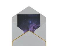 Cosmic Starry Sky Elegant Greeting Card - Premium Pearl Paper Foldable Card With Gold Trim, Blank Inside For Personal Message - Perfect For Christmas, Birthday, Wedding & Valentine’s Day