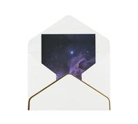 Cosmic Starry Sky Elegant Greeting Card - Premium Pearl Paper Foldable Card With Gold Trim, Blank Inside For Personal Message - Perfect For Christmas, Birthday, Wedding & Valentine’s Day