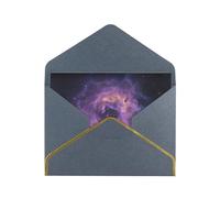 Cosmic Starry Sky Elegant Greeting Card - Premium Pearl Paper Holiday & Birthday Card With Gold Trim - Blank Inside For Personal Message