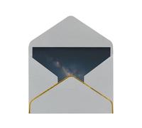 Cosmic Starry Sky Elegant Greeting Card - Premium Pearl Paper Holiday & Birthday Card With Gold Trim - Blank Inside For Personal Message