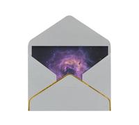 Cosmic Starry Sky Elegant Greeting Card - Premium Pearl Paper Holiday & Birthday Card With Gold Trim - Blank Inside For Personal Message