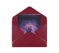 Cosmic Starry Sky Elegant Greeting Card - Premium Pearlescent Paper Folding Card With Gold Trim, Ideal For Holiday Greetings, Birthdays, Weddings, And Valentine'S Day