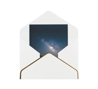 Cosmic Starry Sky Elegant Greeting Card - Premium Pearlescent Paper Folding Card With Gold Trim, Ideal For Holiday Greetings, Birthdays, Weddings, And Valentine'S Day