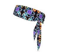 Cosmic Stars Patterned Sports Headscarf, Unisex Sweat Absorbing Headband for Tennis, Volleyball, Jogging, Yoga