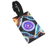 Cosmic Stars PVC Luggage Tag for Suitcases, Durable Travel ID Label with Name Card Removable Strap for Bags, 1 Pack