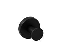 COSMIC Start Circular and Contemporary Design Wall Hook. Towel Hook with Screw Attachment. Matte Black Color Metal Bathroom Accessory
