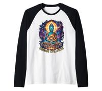 Cosmic Stillness Buddha Meditation Spiritual Art Design Raglan Baseball Tee