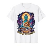 Cosmic Stillness Buddha Meditation Spiritual Art Design Value Graphic T-Shirt, Men, White, XL