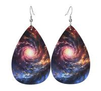 Cosmic Storm Leather Earrings Dangle Drop Earring Lightweight Teardrop Earrings Vintage Bohemian Earring for Women Christmas Birthday Gift Fashion Jewelry