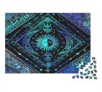 Cosmic Sun Moon-Psychedelic Dream Art 1000 Piece Jigsaws Featuring Artistic Design Personalised Jigsaws That Are Impossible Hard Difficult Challenging for Home Decor 52x38cm/1000pcs