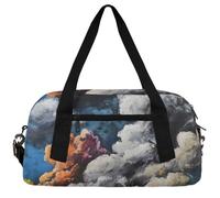Cosmic Sun Print Kids Duffle Bag Boys Girls Small Sport Dance Gym Bag for Overnight Travel Weekender Carry On, Nice Colorful Clouds, 18.5"L x 9.4"W x 7.8"H