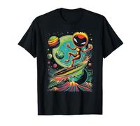 Cosmic Surfer Alien Riding The Waves of Space Beyond Galaxy T-Shirt