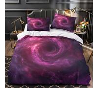 Cosmic Swirl Comforter Cover 3D Design Printed Premium 3 Pcs Bedding Set Zipper Galactic Nebula Duvet Cover Super Soft Machine Washable for Kids Girls Boys Adults Women Teens King（220x240cm）