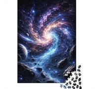 Cosmic Swirl Nebula with Planets And Asteroids 1000 Piece Jigsaw Puzzle, 52x38cm/1000pcs, for Adults, White Cardboard, Screen-Free Leisure And Evening Downtime