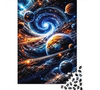 Cosmic Swirl with Planets Jigsaw Puzzle for Adults, 1000 Pieces, 52x38cm/1000pcs, White Cardboard, Screen-Free Leisure And Quiet Weekends