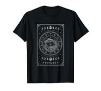 Cosmic Tarot Pisces Vintage Celestial Zodiac Horoscope Value Graphic T-Shirt, Men, Black, M