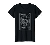 Cosmic Tarot Pisces Vintage Celestial Zodiac Horoscope Value Graphic T-Shirt, Women, Black, M