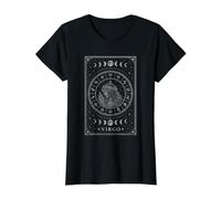 Cosmic Tarot Virgo Vintage Celestial Zodiac Horoscope Value Graphic T-Shirt, Women, Black, M