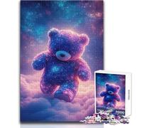 Cosmic Teddy Bear in The Clouds Jigsaw 1000 Pieces for Adults Brain Training Educational Game Ideal Surprise Gift for Loved Ones Size 50x75cm