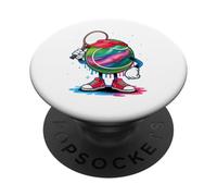 Cosmic Tennis Ball Player Retro PopSockets Adhesive PopGrip